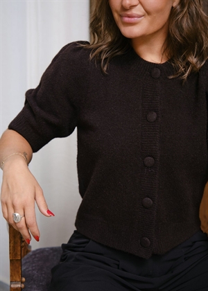 Trudy knit cardigan Dark Brown Neo Noir 